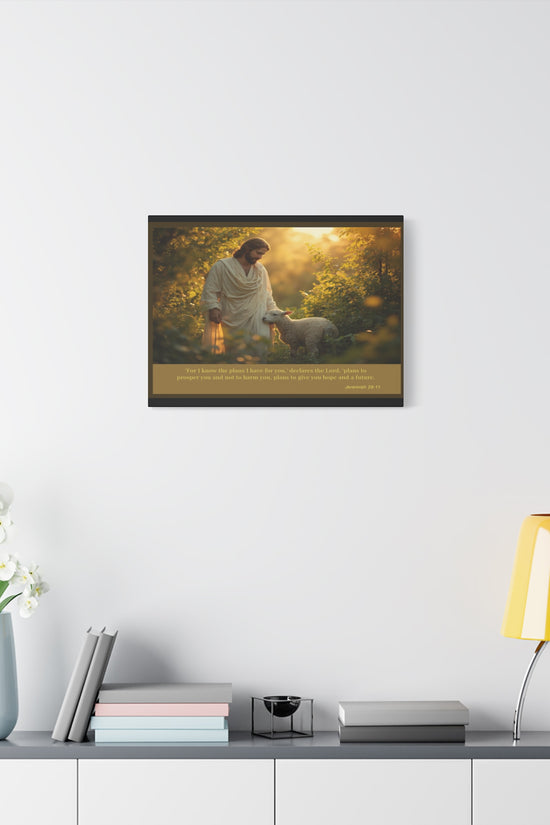 Jesus and the Lamb Jeremiah 29:11 Matte Canvas Print by Grace Canvas