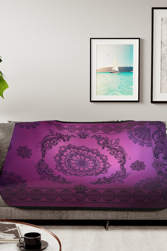 Cozy Mandala Sherpa Throw Blanket by Grace Canvas Shop