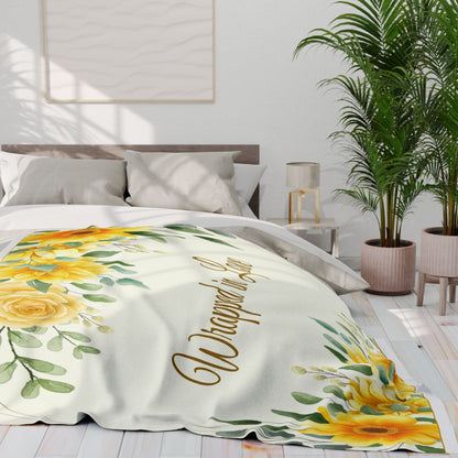 Wrapped in Love Floral Fleece Blanket — Sunflower Cozy Throw