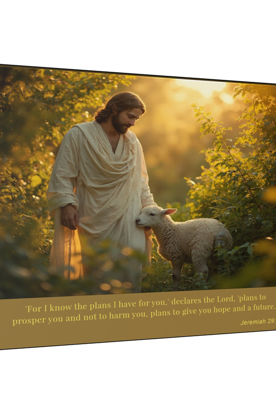 Jesus and the Lamb Jeremiah 29:11 Matte Canvas Print by Grace Canvas
