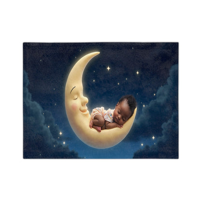Baby Girl Moon Blanket Soft Velveteen Microfiber Nursery Throw