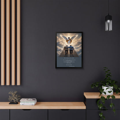 Father and Son Framed Memorial Wall Art by Grace Canvas Shop