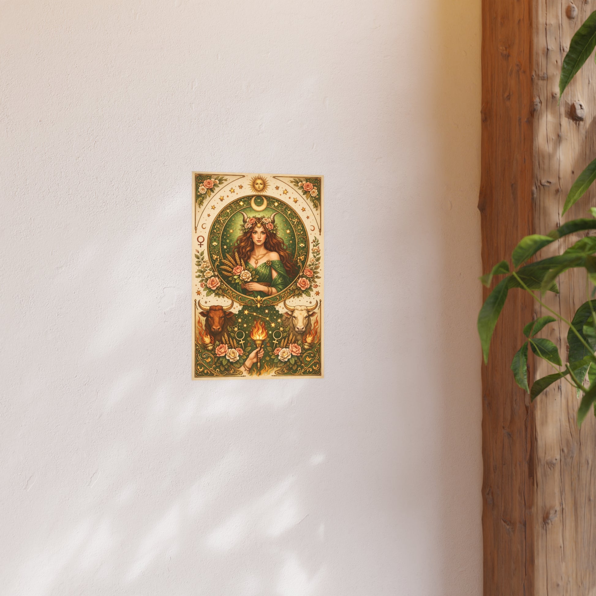 Celestial Taurus Goddess Art Poster by Grace Canvas Shop