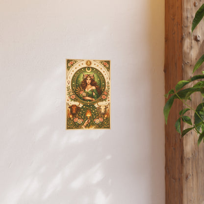 Celestial Taurus Goddess Art Poster by Grace Canvas Shop