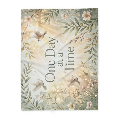 One Day at a Time Fleece Blanket  for Comfort & Recovery
