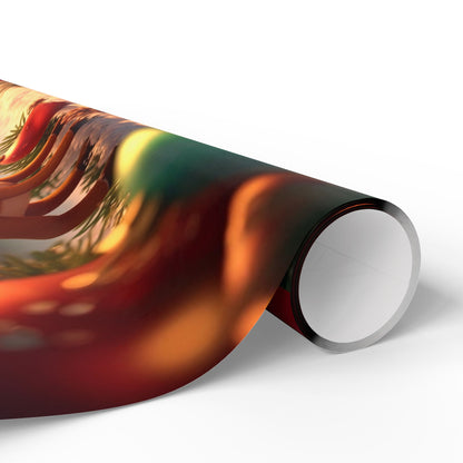 Christmas Reindeer Wrapping Paper Roll — Festive Holiday Gift Wrap with Cute Reindeer & Wreaths