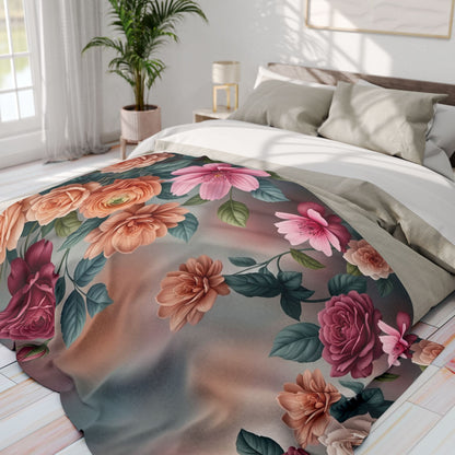 Floral Vintage Fleece Blanket — Rose Garden Arctic Throw