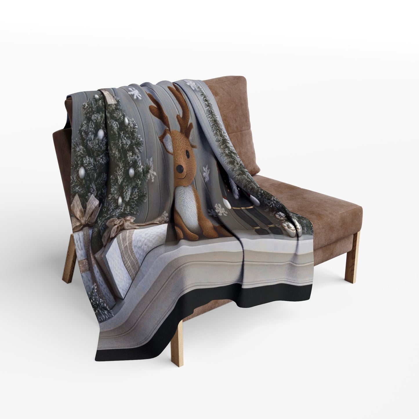 Christmas Reindeer & Nutcracker Fleece Blanket