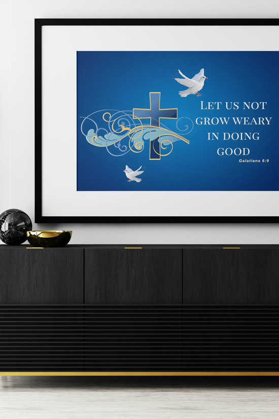 Let Us Not Grow Weary Inspirational Canvas Wall Art by Grace Canvas