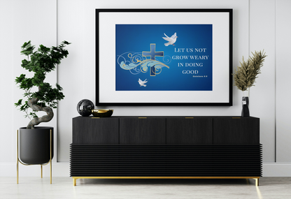 Let Us Not Grow Weary Inspirational Canvas Wall Art