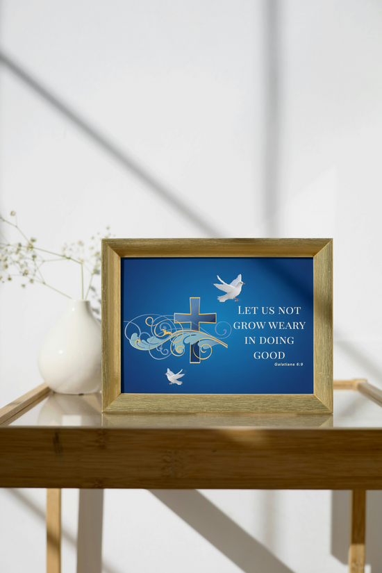 Let Us Not Grow Weary Inspirational Canvas Wall Art by Grace Canvas