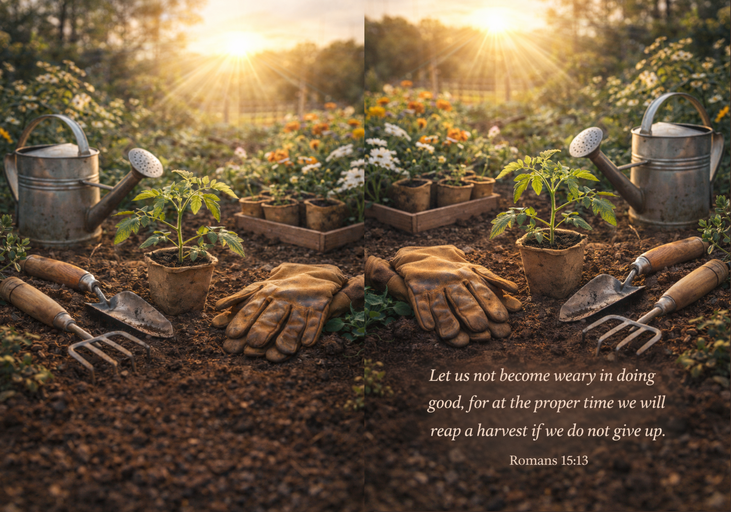 Romans 15:13 Inspirational Garden Hardcover Journal