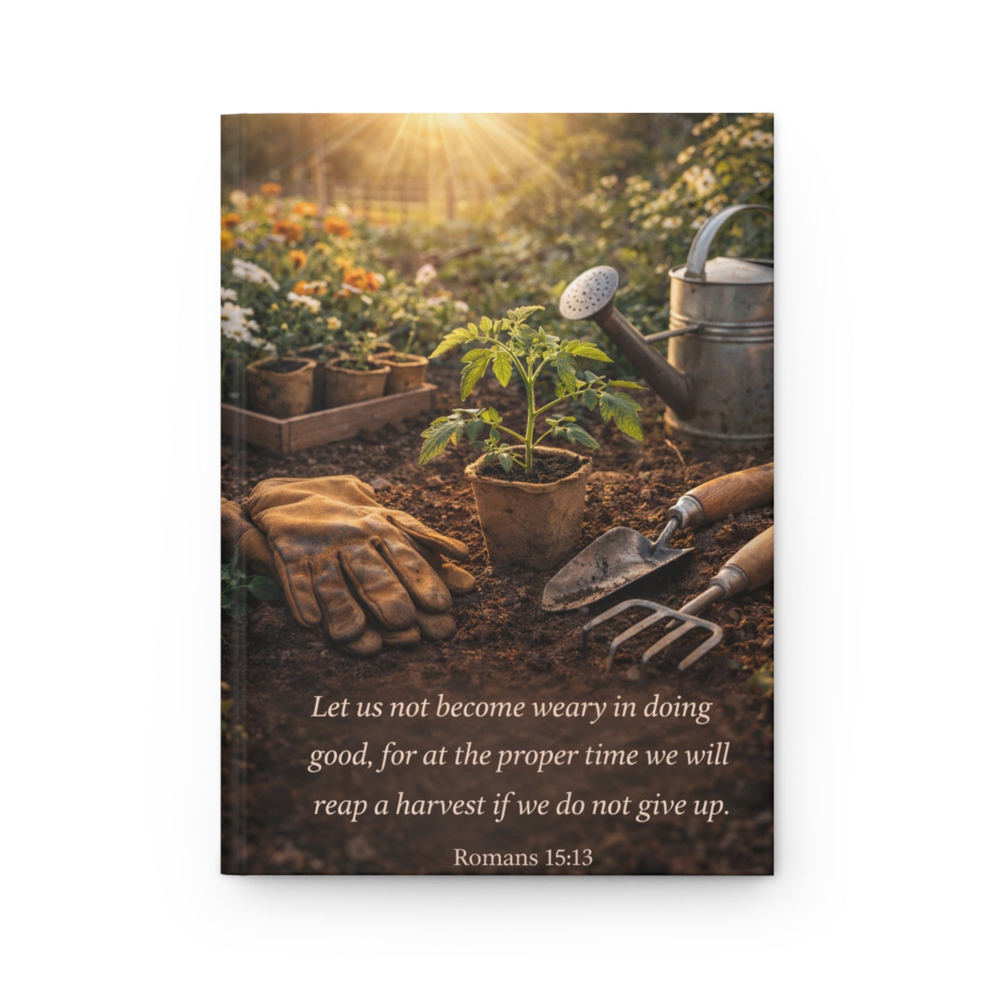 Romans 15:13 Inspirational Garden Hardcover Journal