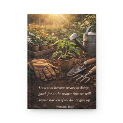 Romans 15:13 Inspirational Garden Hardcover Journal