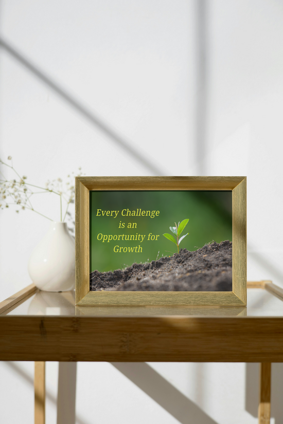 Inspirational Growth Poster "Every Challenge" Satin Print by Grace Canvas Shop