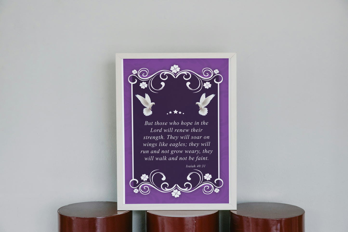 Isaiah 40:31 Inspirational Poster  Christian Faith Wall Art