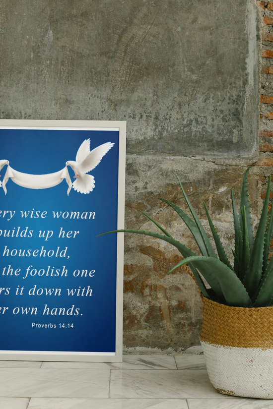 Proverbs 14:14 Inspirational Art Poster by Grace Canvas Shop