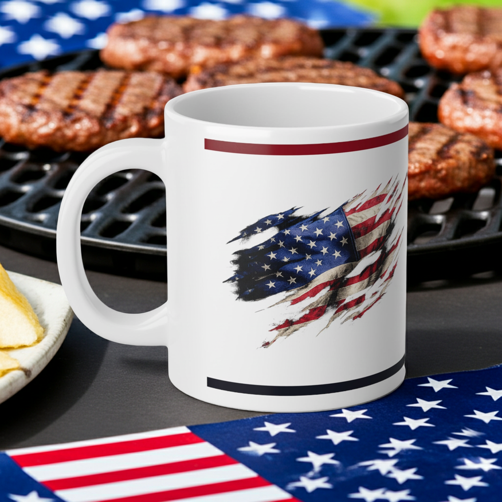 20oz American Flag Eagle Jumbo Mug Patriotic Coffee Cup by Grace Canvas Shop