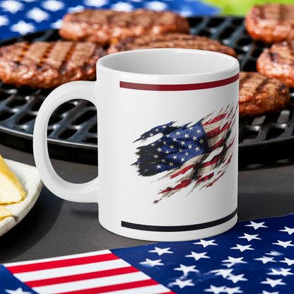 20oz American Flag Eagle Jumbo Mug Patriotic Coffee Cup by Grace Canvas Shop