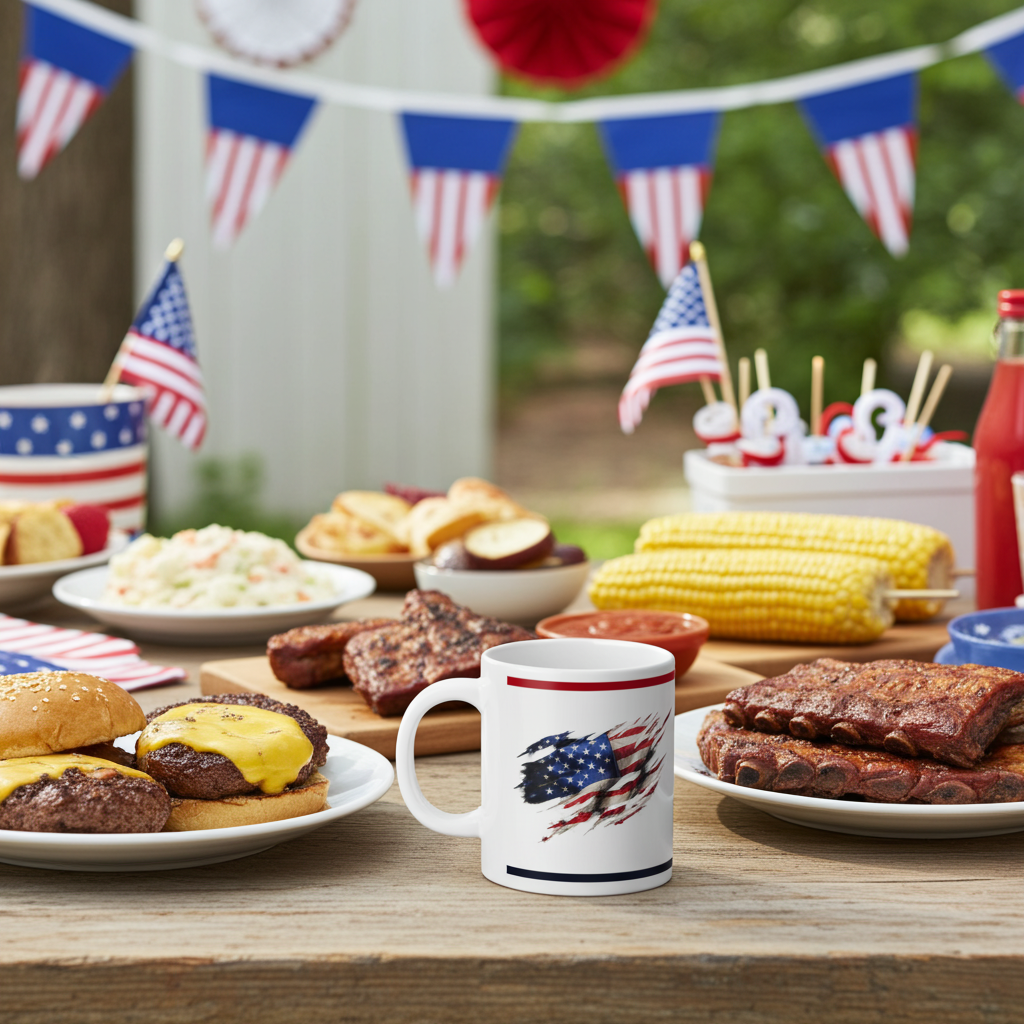 20oz American Flag Eagle Jumbo Mug Patriotic Coffee Cup by Grace Canvas Shop